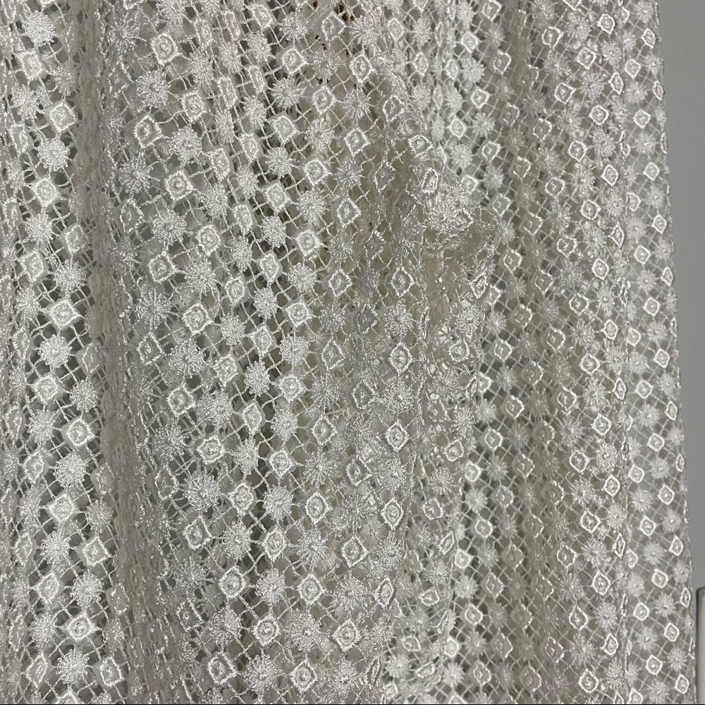 Cruise Style Cabana Beach White Lace Wide Leg w/Gold Waist Beach/ Swim Coverup - Picture 9 of 11